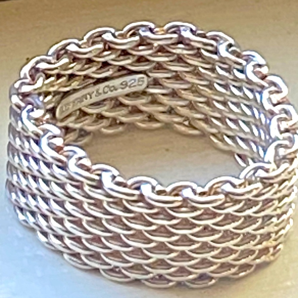 Retired Tiffany and Co. sterling mesh ring